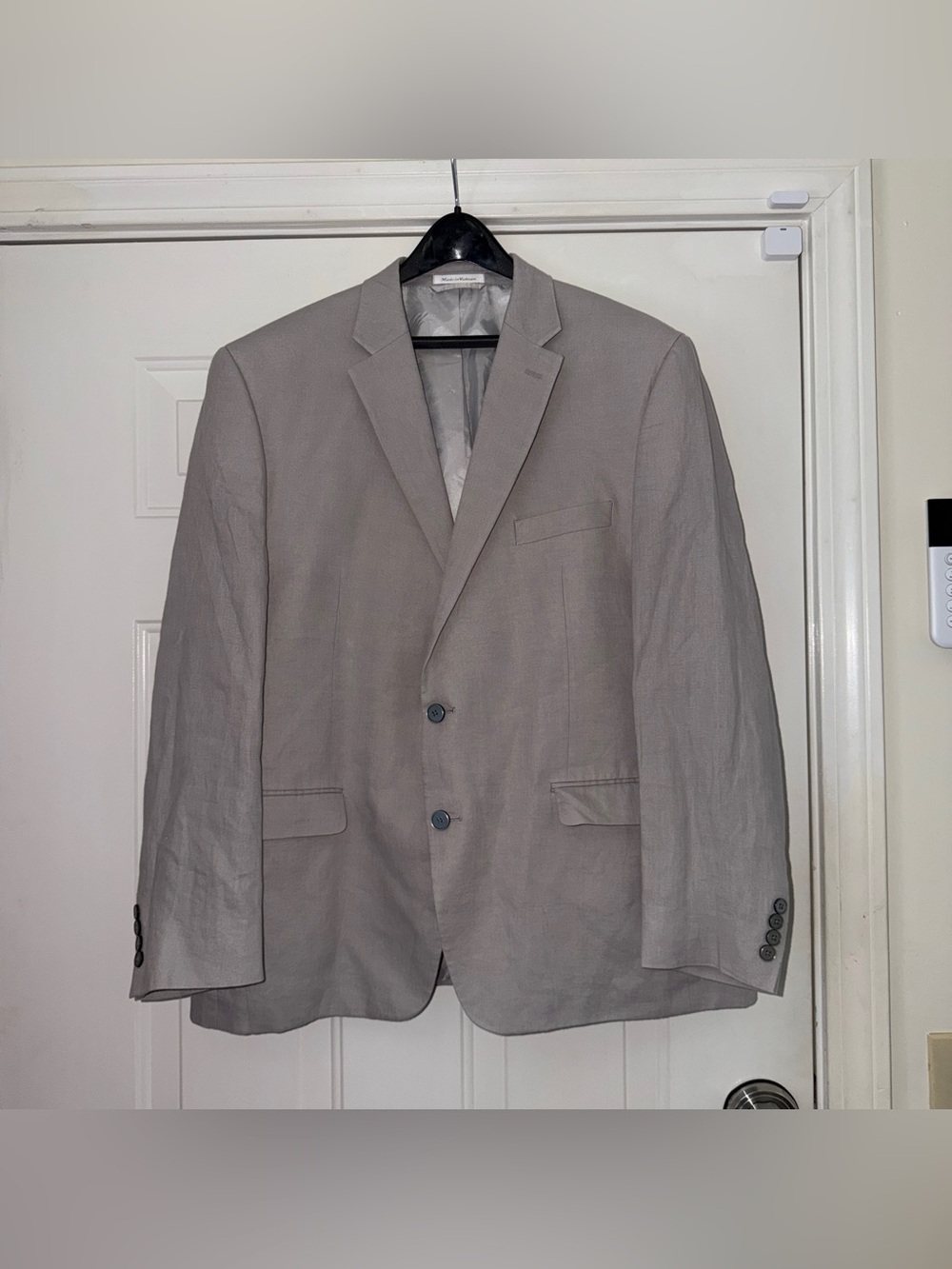 Chaps Gray 100%‎ Linen Sport Coat Blazer Mens 46R 50 Chest